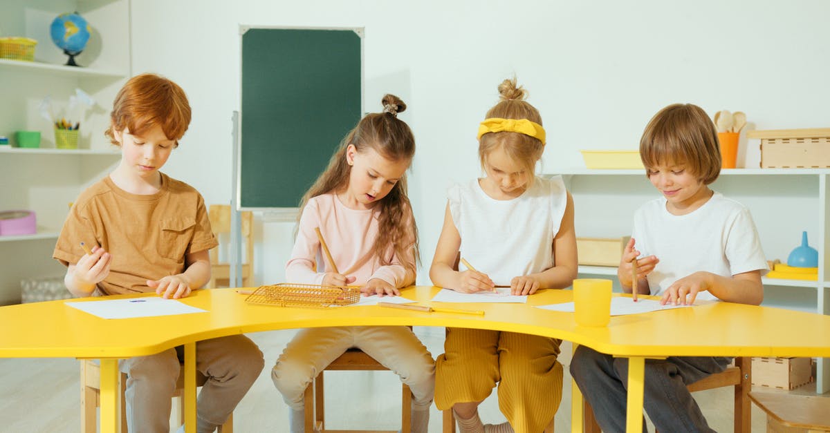What happened to the knowledge of VGER? - Kids Sitting on Yellow Table Writing 