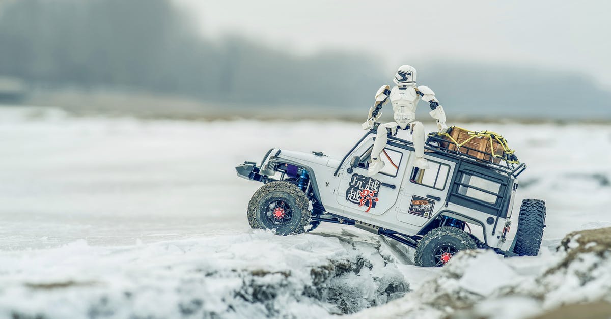 What is the symbolism of the remote controlled toy car? - 
A Scout Trooper Toy Sitting on an RC Off-Road Vehicle
