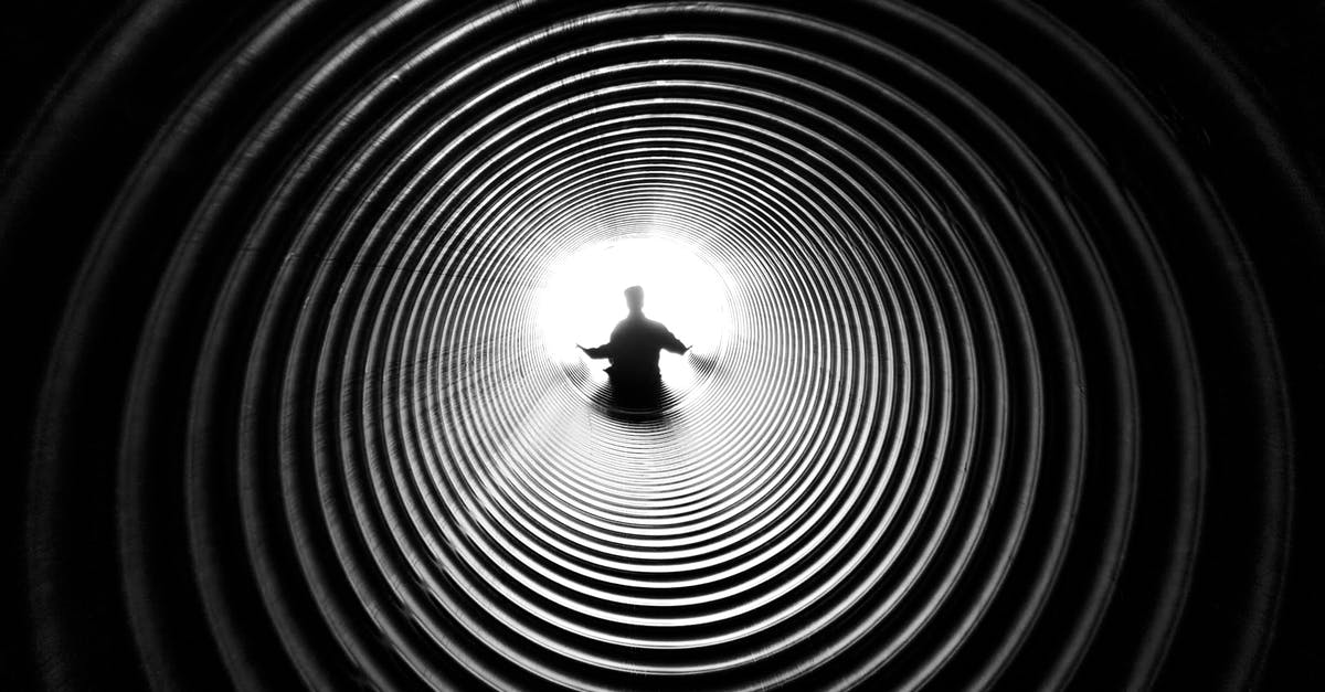 What is the tunnel Darth Maul fell in to? - Grayscale Photography of Person at the End of Tunnel