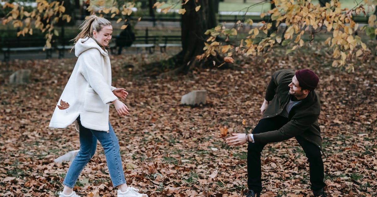 What was the code that could have affected the outcome of "The Reichenbach Fall"? - Cheerful young couple playing with fallen leaves in park