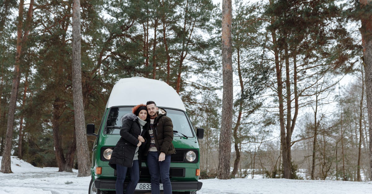 What was the money in the van for? - Man and Woman Sitting on Green Van on Snow Covered Ground