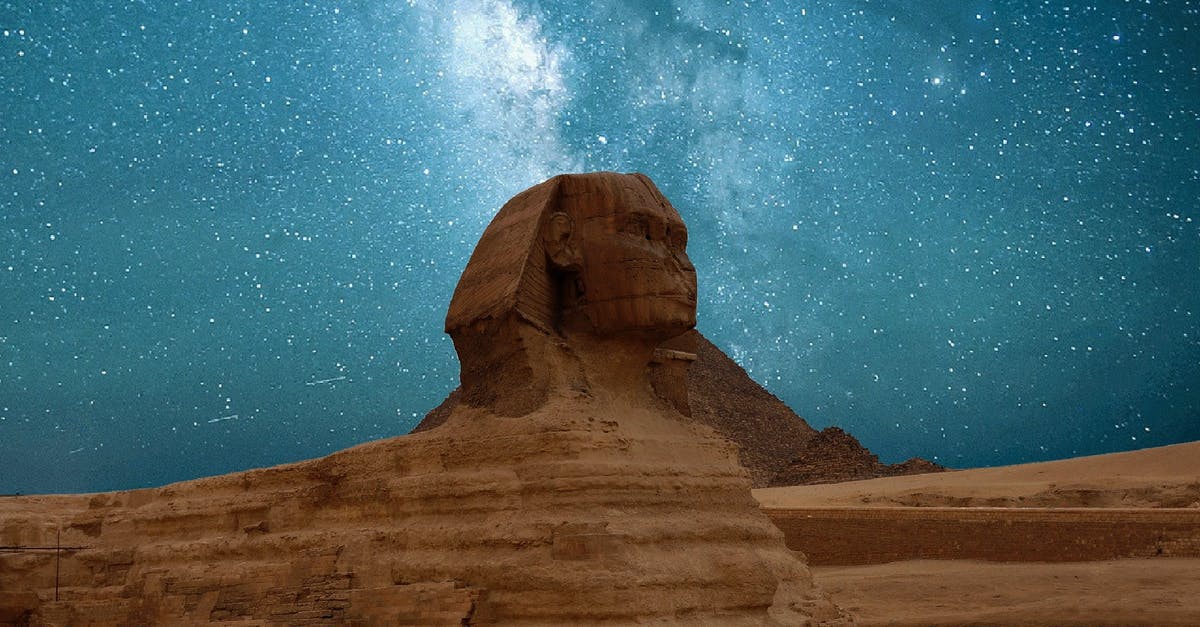 When to return the Space Stone? - Great Sphinx Of Giza Under Blue Starry Sky