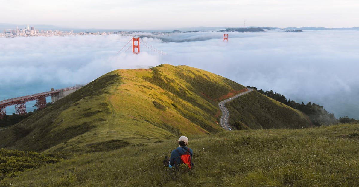 Where are Palos Hills and San Pedro? - Person Sitting On Grass Hill Near The Golden Gate Bridge In San Francisco d
