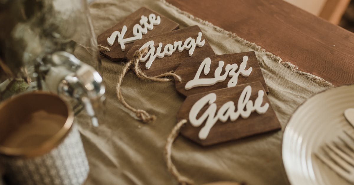 Where did the name "Guardians of the Galaxy" come from? - Wooden name tags arranged on table during wedding ceremony
