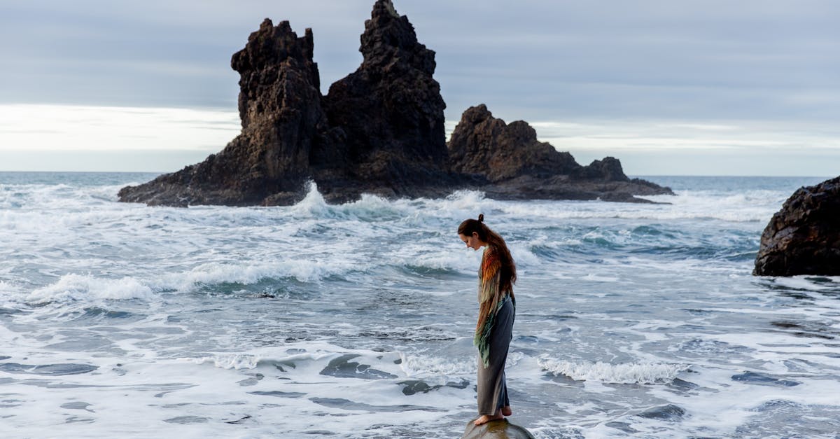 Who closed the gates of the Lonely Mountain with stones while Smaug was inside? - Side view of lonely sad female standing on stone in front of storming ocean