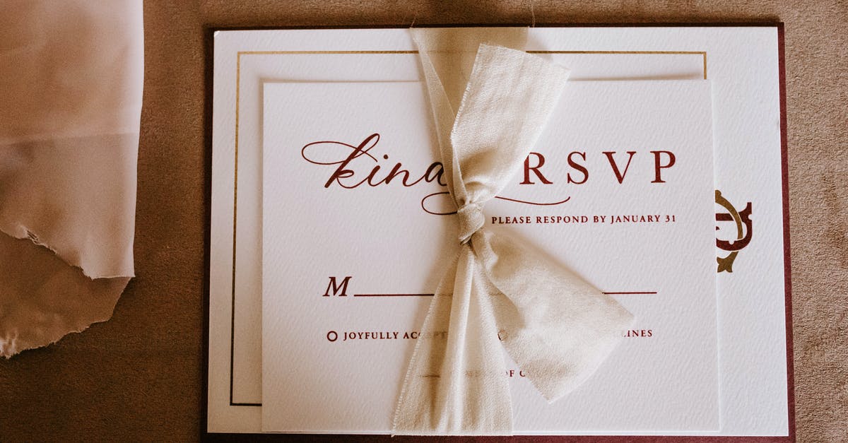 Why are the respondents never shown? - Invitation card with the inscription tied with ribbon