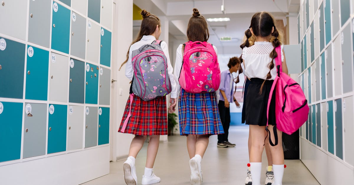 Why are there fake lockers in the school? - Back View of Students Walking on the Corridor