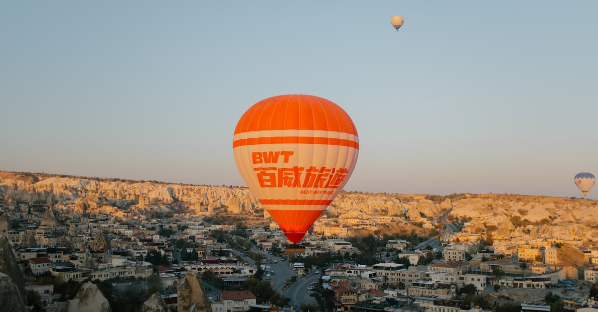 Why did Harvey Bilchik have to fly into town in the movie UHF? - Orange hot air large balloon landing in old eastern town on summer evening