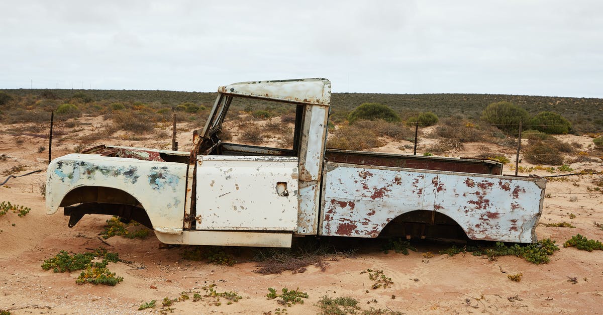 Why did Michèle damage Richard's car? - Rusty abandoned car near fence in desert