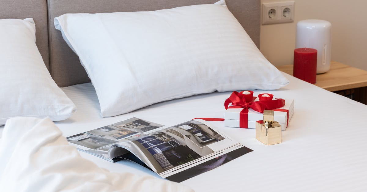 Why did the love perfume change its properties in the end? - Bed with opened magazine with gifts for celebration