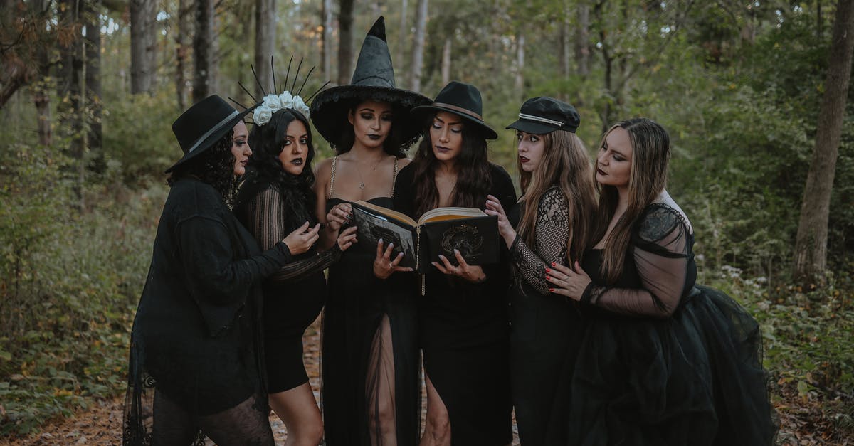 Why didn't Kaecilius use the teleport spell to steal the book he wanted? - Group of women dressed as witch coven reading spell book in forest