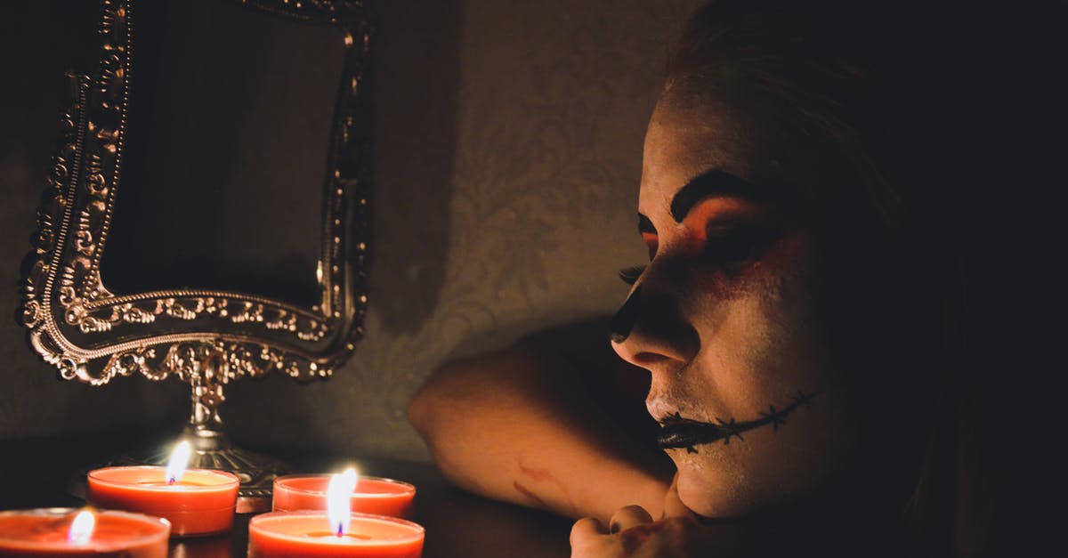 Why do many of the Hollywood horror movies use a mirror as a ghost's sign? - Woman Looking at Candles on Table