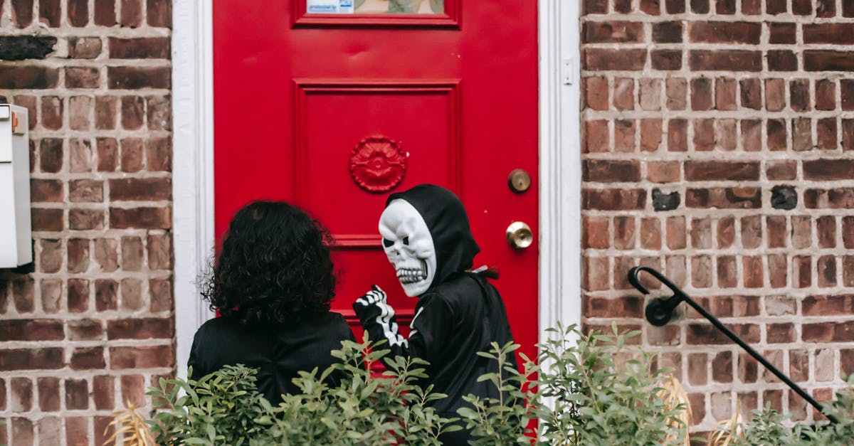 Why do the agents knock on the doors? - Faceless children trick or treating in Halloween costumes