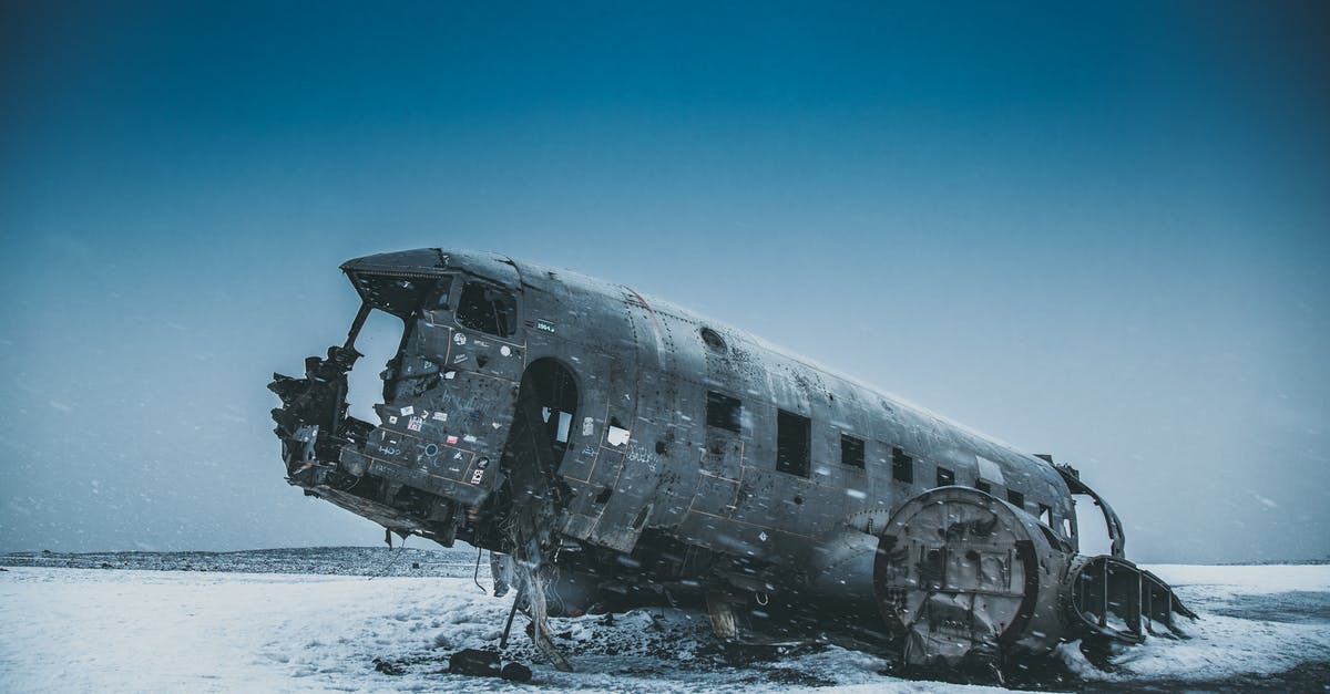Why does Farrier land his plane like this? - Crashed airplane cabin after accident on snowy land under sky in winter