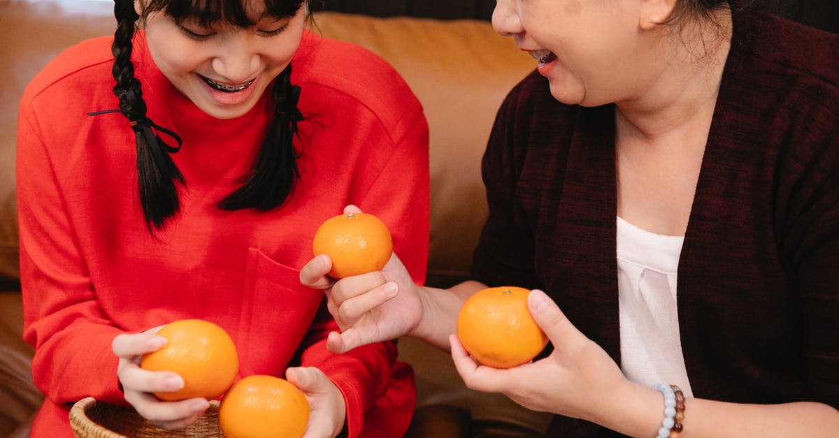Why does Rose's grandmother say the following dialogue? - Crop happy Asian grandmother and granddaughter with oranges on sofa