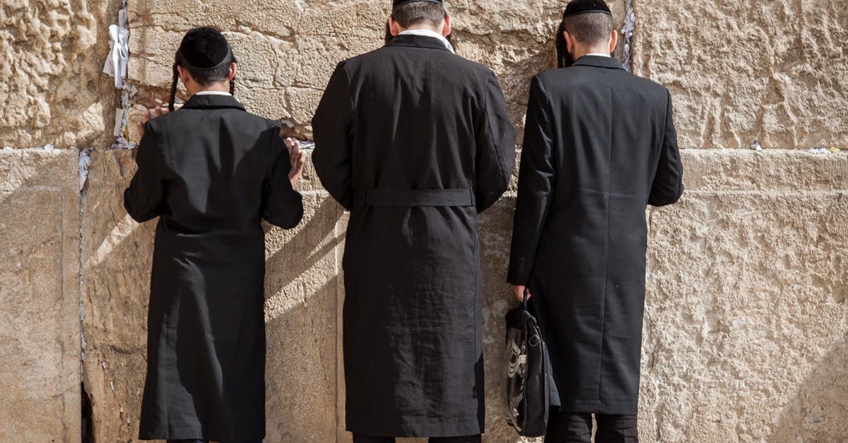 Why does the town believe Miguel? - Anonymous religious Hasidim Jews during pray near Western Wall