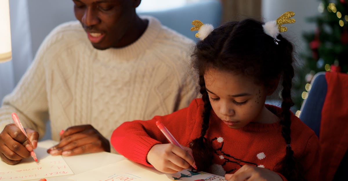 Why doesn't the father reveal the letters? - Dad and Daughter Making a Christmas Letter