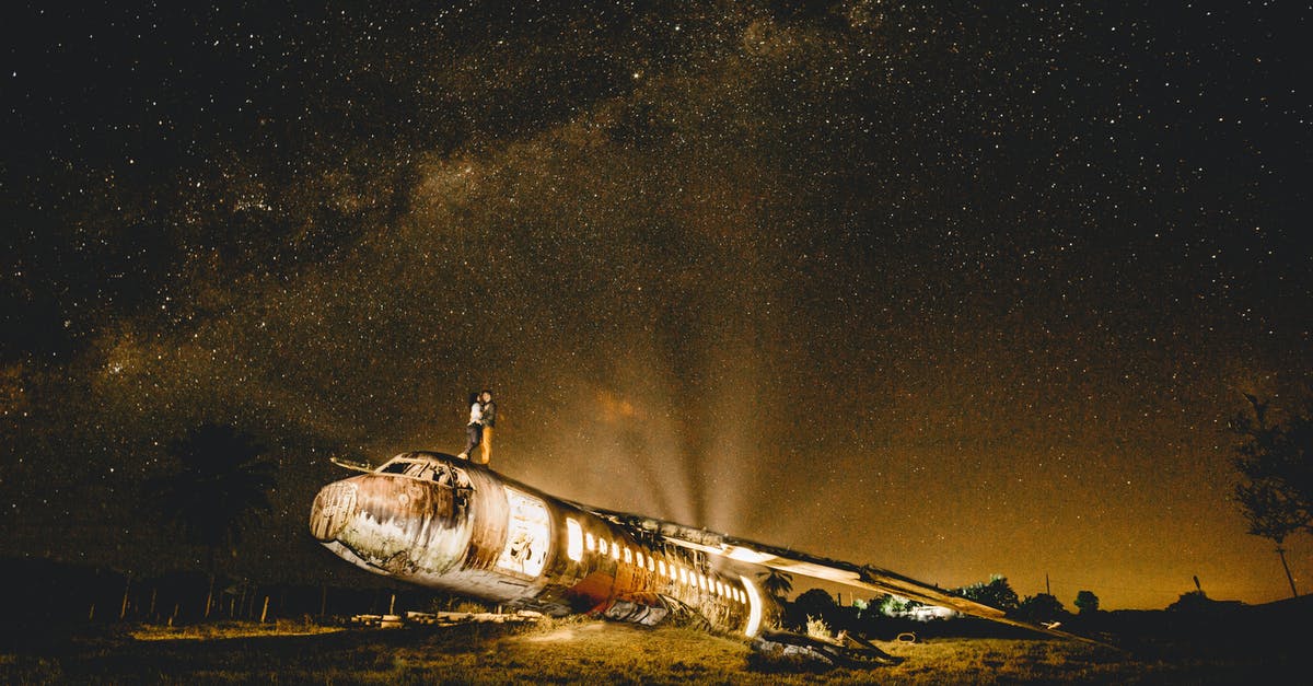Why has the Moonraker Shuttle Carrier Aircraft crashed in the Yukon? - Anonymous couple of travelers embracing on abandoned plane at dusk
