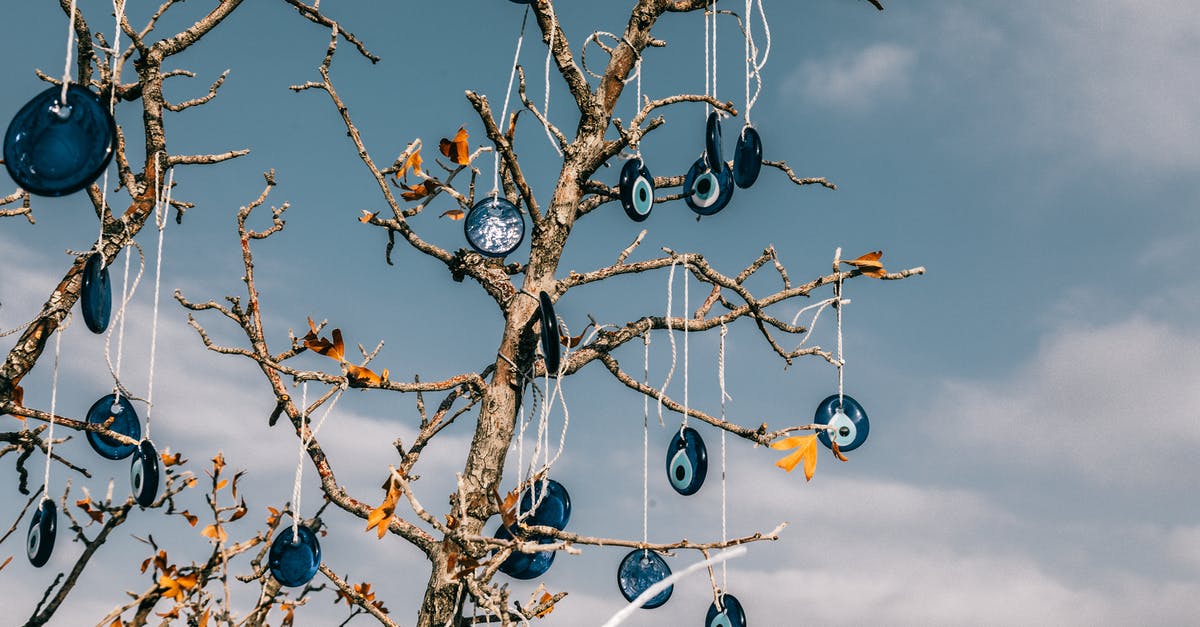 Why is Kubo's eye injury crucial to the plot? Is it symbolic of something? - From below of traditional blue eye shaped nazar amulets protecting form evil eye hanging on leafless tree branches against cloudy blue sky in Cappadocia
