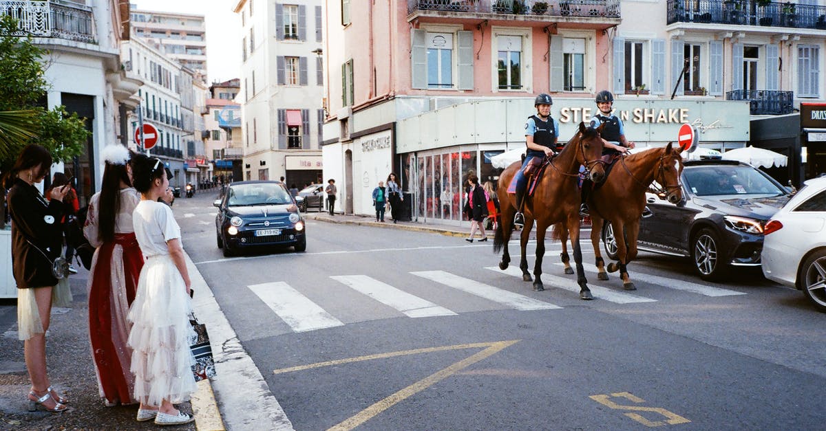 Why weren't the police cars in their official colors? - Two Person Riding Horses